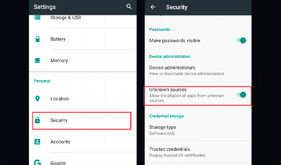 Установка из неизвестных источников